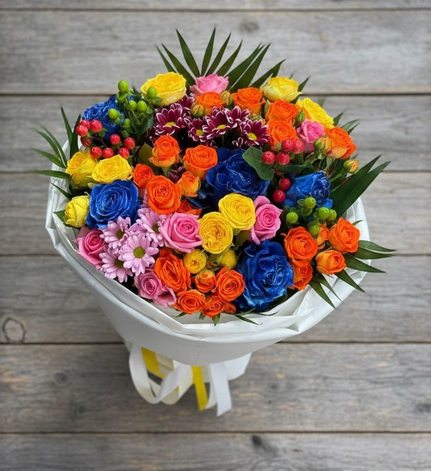 Букет цветов из: Розы и Хризантемы в Мамакане