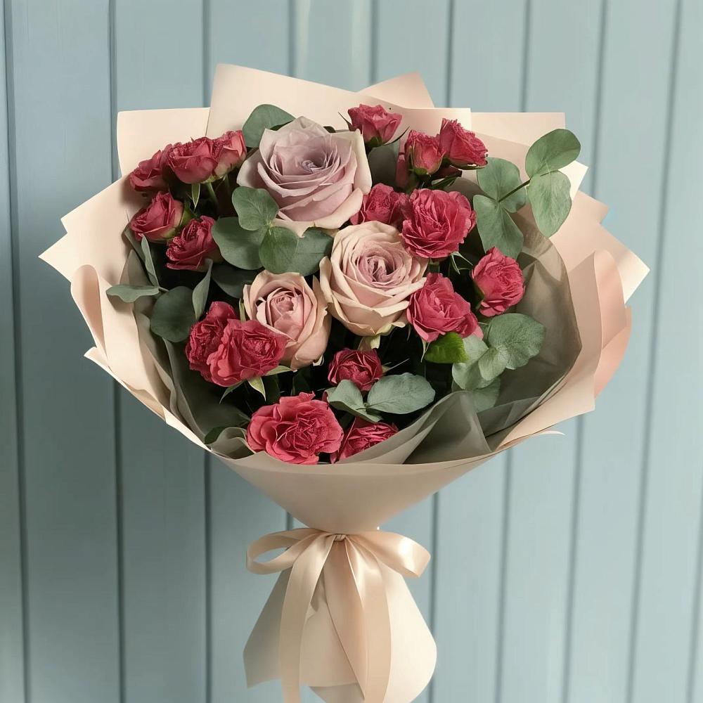 Букет цветов из: Гвоздики и Розы в Мамакане