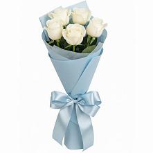 Букет 5 Белых роз Проуд в Мамакане