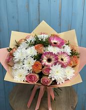 Букет цветов из:  Розы, Герберы и Хризантемы в Мамакане