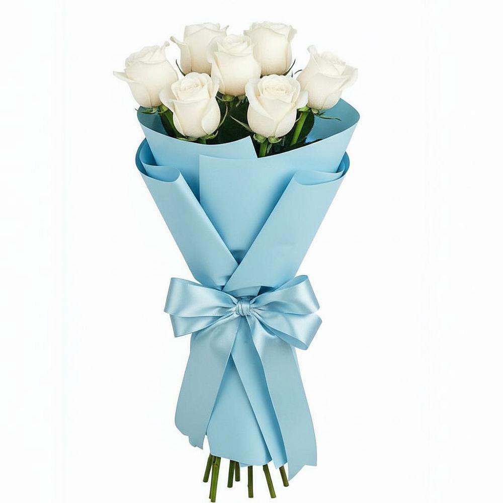 Букет 7 белых роз Проуд в Мамакане