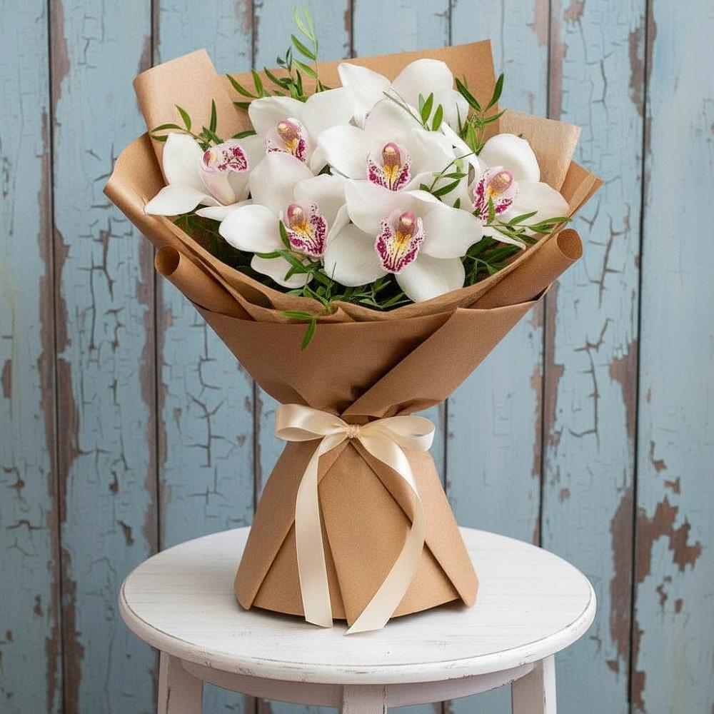 Букет цветов из: Орхидеи и Розы в Мамакане