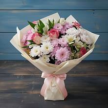 Букет цветов из:  Хризантемы, Альстромерии и Розы в Мамакане