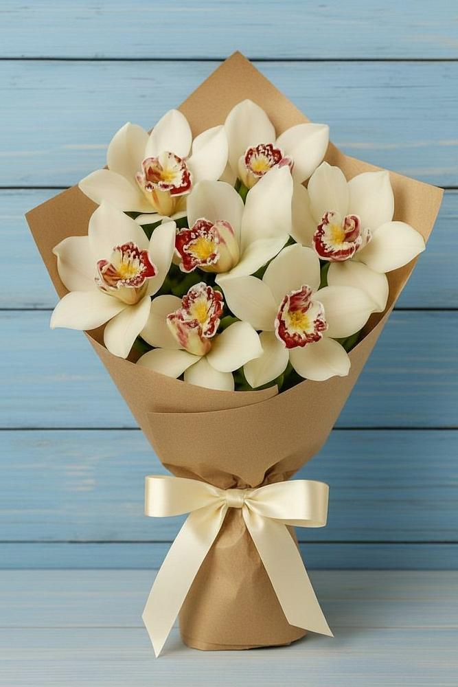 Букет цветов из: Орхидеи и Розы в Мамакане